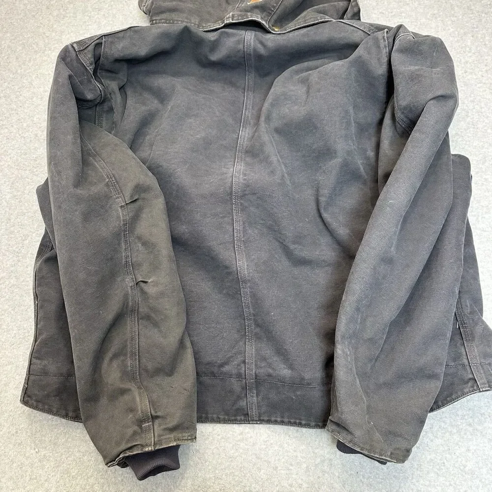 Carhartt J164 PTL Dearborn Hooded Jacket Blue Sherpa Lined Men's Size 2XL